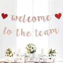 Welcome to The Team Banner Rose Gold Glittery New Employee Member Welcome Banner Decorations for Office Party