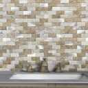 Peel and Stick Brick Backsplash for Kitchen,Back Splash for Bathrooms Walls Tiles Waterproof(10sheets,Castle Brown)