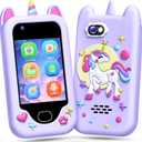 Lapare Kids Smart Phone Toys, Christmas Birthday Gifts for 3-8 Year Old Girls, Touchscreen HD Dual Camera Cell Phone with 32G SD Card(Purple)