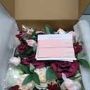 Ling's moment Burgundy Artificial Bridesmaid Bouquets Set of 4,Marsala Wedding Flower Bouquets White Floral Bouquet Blush Bridal Bouquets with Ribbon,Ceremony,Anniversary,7-inch Diameter