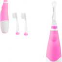 Electric Toothbrush For Dogs & Cats - Soft Bristle Pet Toothbrush, Rechargeable & Quiet, Ideal For Small Dogs And Cats (Pink-White Light (1 Small Brush Head + 2 Spare Large Brush Heads), Small)