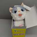 Gray Walking Cat Set Interactive Toy Cat for Girl Repeat What You Say Toy Kitten Talking Singing Dancing Touch Control Robot for Kid with Leash Wagging Tail Nodding Plush Electric Kitty