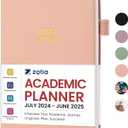 Academic Planner 2024-2025, Monthly & Weekly Calendar Planner Runs from July 2024 to June 2025, Hardcover School Teacher Student Planner, Perfect for School Office & Home Supplies, A5 Size(5.7" x 8.2") - Pink