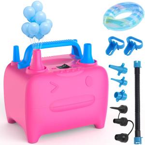 OWill Balloon Pump Electric, Multipurpose Balloon Inflator Electric Air Pump, Portable Dual Nozzle Balloons Air Pump Electric 600W Blow Machine for Party Decoration