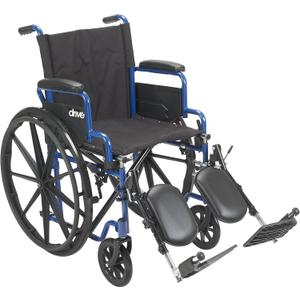 Drive Medical BLS18FBD-ELR Blue Streak Lightweight Wheelchair with Swing-Away Elevating Leg Rests and Flip-Back Arms Size: 18 Inch