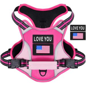 Dog Vest Harness for Small Dogs with 2 Dog Patches, No Pull Adjustable Dog Harness with Handle for Walking Training, Reflective and Soft Padded Pet Harness for Small Dogs - Pink, XS Dog Vest Harness for Small Dogs with 2 Dog Patches, No Pull Adjustable Dog Harness with Handle for Walking Training, Reflective and Soft Padded Pet Harness for Small Dogs - Pink, XS