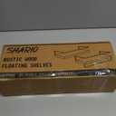 Shario Rustic Wood Floating Shelves - Set of 2, Wall Mounted Hanging Shelves with Black Towel Rack, Decorative Storage Shelves for Bathroom, Kitchen, Living Room & Bedroom (Dark Carbonized Brown)