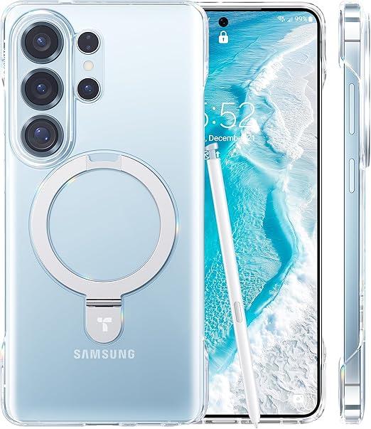 TORRAS Ultra Slim for Samsung Galaxy S26 Ultra Case Clear with Magnetic Stand, [Never Yellow] [Fit for MagSafe] [Openedge]Frameless Thin Minimalist for S26 Ultra Case with Kickstand, Hard Protection