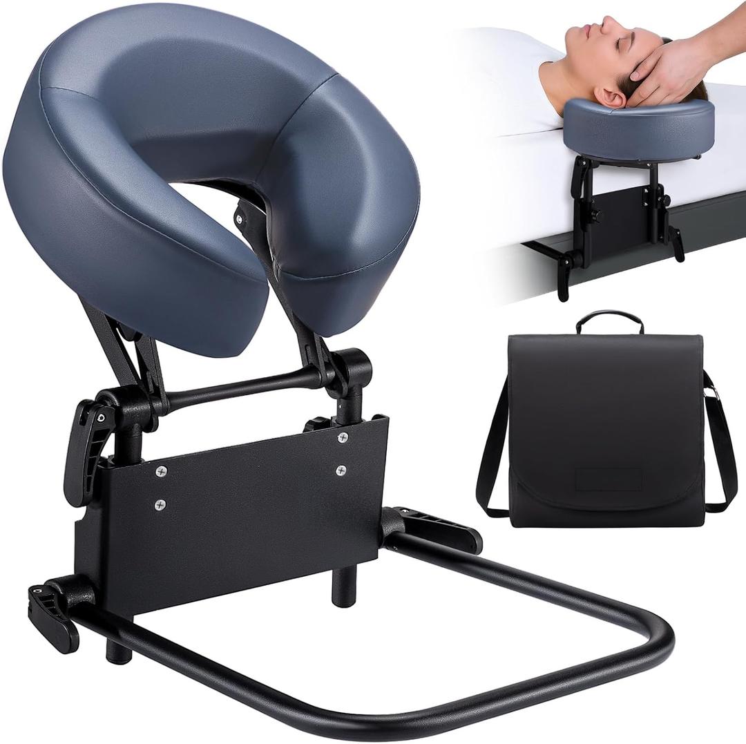 Massage Head Rest for Bed at Home, Bed Massages Head Holder Massages Attachment for Mattress, Universal Home Use Sleeping MattressTop Massage Kit, Adjustable Headrest Face Cradle Memory Foam Pillow