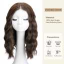Brown Short Wavy Wig for Women Shoulder Length Middle Part with Pre Cut Lace Hairline Wavy Wig Natural Appearance Synthetic Heat Resistant Fiber for Everyday Hairstyle 16 Inch