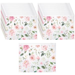 Reginary 50 Pcs Inspirational Gifts Bulk for Women Cosmetic Bag EVA Makeup Bag with Zipper for Birthday Employee Coworker Colleague Staff Encouragement Motivational Presents(Wedding Flower)