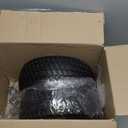 AR-PRO 15 x 6.00-6 Flat Free Tire and Wheel, Lawn Mower Front Tires with 3" Centered Hub, 3/4" & 5/8" Bearings and 1" bushings, Compatible with Riding Mower & Lawn Tractor (2-Pack, Silver)