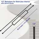 Sidasu 10-Pack Iron Balusters Staircase Rectangular Hollow Stair Spindles Square Craft Spindles Balusters 1/2" Square Balusters for Staircase Interior with Iron Baluster Swivel Shoes