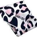 2 x Magic Self-Adhesive Cosmetic Makeup Storage Bag for Travelling, Protectable Travelling Organizer, Easy-Packing Cosmetic Bag Magic Patch Cloth, Camera Lens Protection Wrap, Camera Bag, (Pink Leopard)