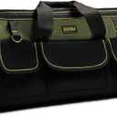 FASTECH 20-inch Wide Mouth Tool Bag with Water Proof Molded Base, Wide Mouth Tool Tote Bag, Waterproof Tool Organizer Bag for Men with Adjustable Shoulder Strap(No Bottom Shell)