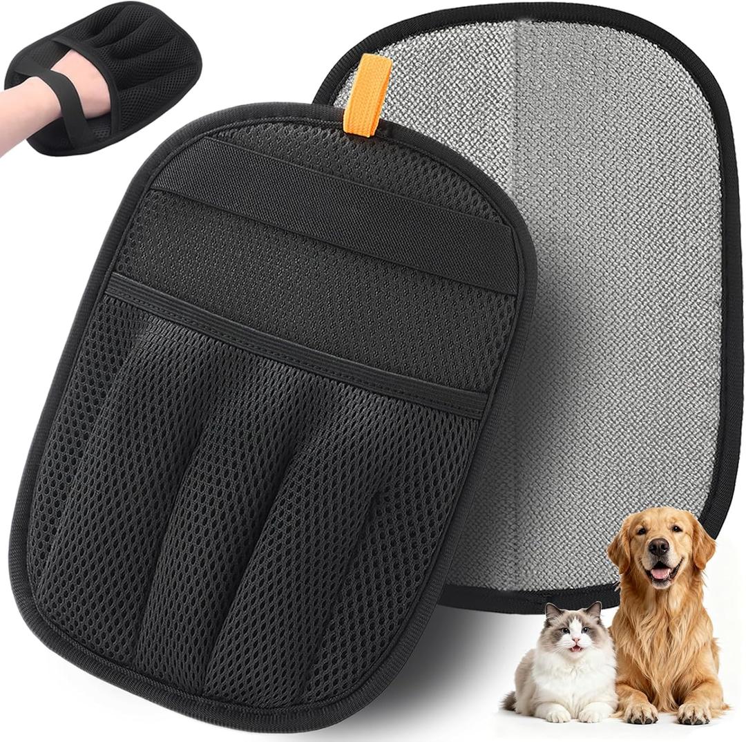 AUBELL Pet Hair Removal Glove for Dogs & Cats,2025 Upgrade Five-Finger Electrostatic Magic Brush,Animal Fur Removal Tool,Reusable Efficient Pet Hair Remover for Couch,Carpet,Clothes1Pcs,Black