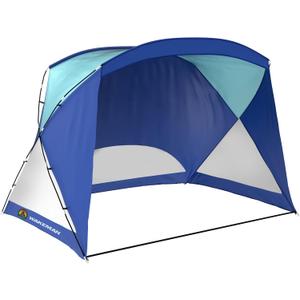 Beach Tent - Sun Shelter for Shade with UV Protection and Water-Resistant Coating for Sports Events and More with Carry Bag by Wakeman Outdoors (Blue)