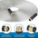 Garden Hose 50FT, Water Hose with 10 Function Nozzle, Garden Hose Metal with Leak-proof Connectors, Kink-Free & Ultra Flexible, Rust/Pet/Puncture Proof for Lawn, Yard, RV, Car Wash, 550PSI