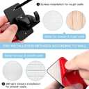 4 Pieces Self Adhesive Curtain Rod Bracket, Universal Plastic Curtain Rod Holders, No Drill Curtain Rod Brackets Curtain Rod Hooks for Bathroom, Bedroom, Livingroom, Kitchen (Black)