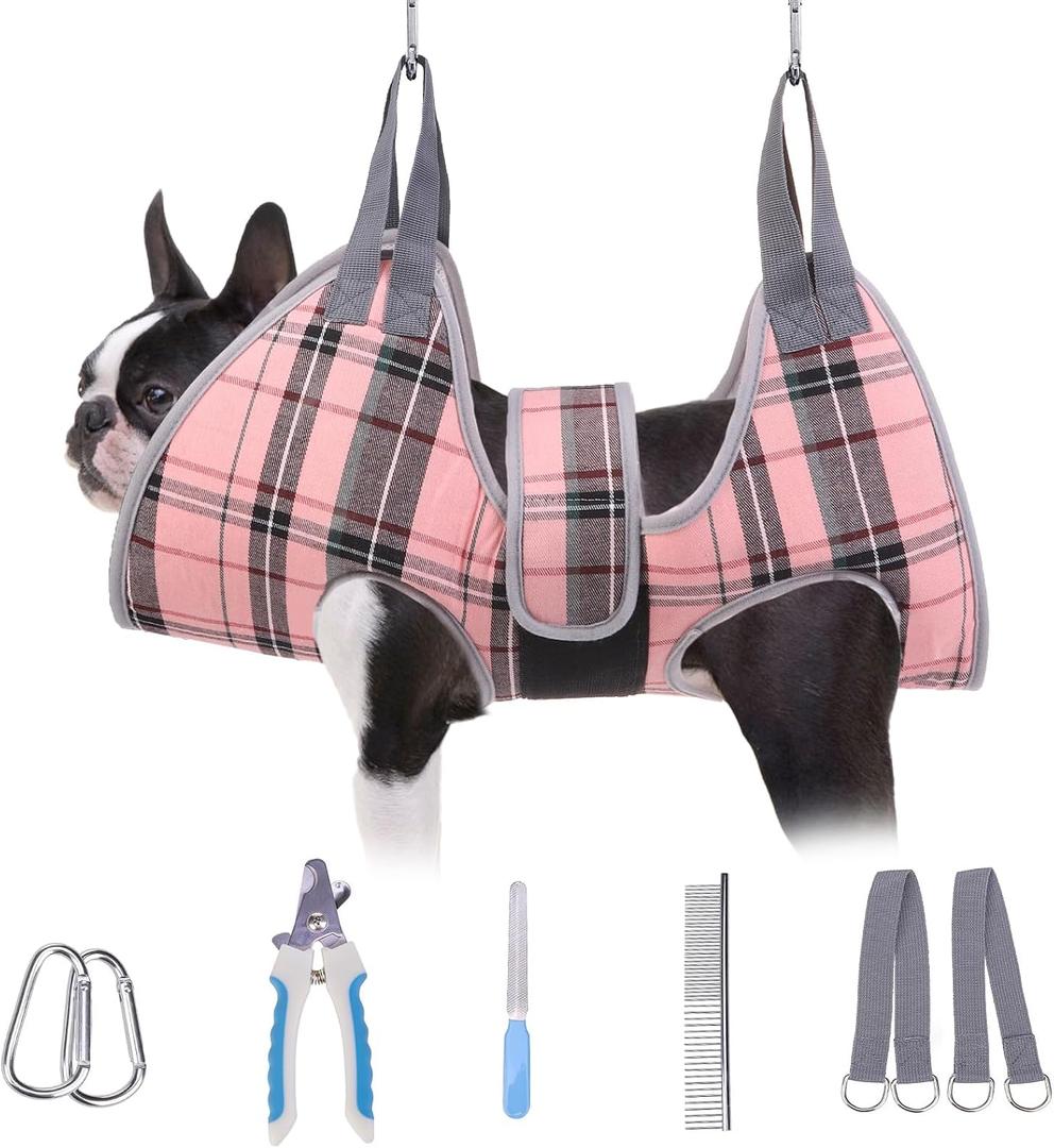 BEAUTYZOO Dog Grooming Hammock for Small Dogs/Cats, Nail Trim Restraint, S