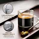 3 x Glass Espresso Cups Set of 2, 4 OZ Double Spouts Cups espresso measuring with handle Clear Glass Milk Coffee Accessories for Machine