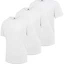 DOWMQ Mens T-Shirts Crewneck Cotton Tee Short Sleeve Classic Pullover Basic Summer Tops 3 Pack White, Large 