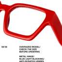 livho Oversized Eyewear Frame for Woman and Men - Rectangle Fashion Glasses for Computer, Chic Preppy Frame