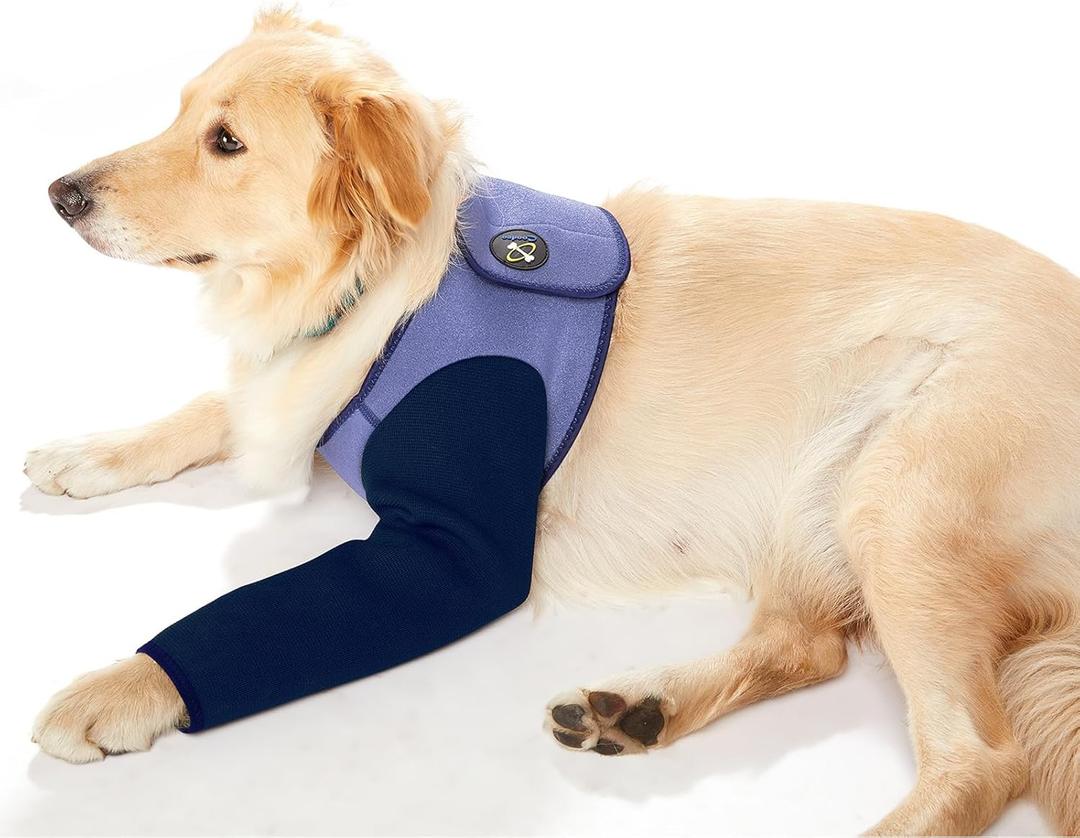 Coodeo Dog Recovery Suit, Cone Collar Alternative, Abrasion Resistant Dog Recovery Sleeve, Washable 2.5mm Thick and Waterproof, Pet Wounds Prevent Licking, Bite, Keep DryPurpleXL
