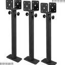 3PCS Roof Riser Brackets, Pergola Roof Riser Beam Brackets Roof Mount Pergola Bracket, Adjustable Roof Riser Hardware, 3-1/2" Saddle Black