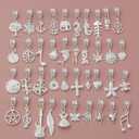 RUBYCA 120Pcs Tibetan White Silver Plated Metal Connector Bails Mix Bead Pendant Charm Bracelet 602
