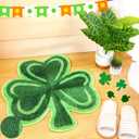 Cindeer St Patricks Day Shamrock Bathroom Rugs Lucky Shamrocks Clover Decorative Doormat Washable Kitchen Rugs Comfort Nonslip Doormats Rug Shower Bedroom Decor (Color Matching Style,23.6 x 25.2 Inch)