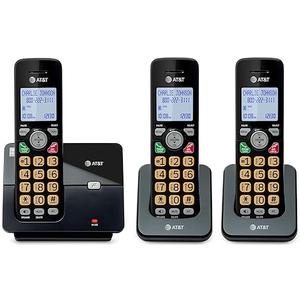 AT&T 3Handsets Landline Home Phone with Caller ID/Call Waiting, Cordless Phone DECT 6.0 FullDuplex Handset Speakerphone, Backlit Keypad and Display, Quiet Mode, ECO Mode: EL112131 (Black & Silver)