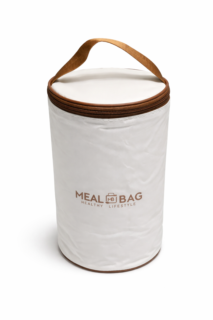 Dandat 3 Pcs Portable Insulated Lunch Container Set for Adult, Stackable Stainless Steel Bento Box for Hot Food with Insulated Lunch Bag Unisex 3 Separate Thermal Food Container(Beige)