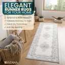 Istana Hallway Runner Rug 2x8  Pink Beige Whisper/Grey/Blue Entryway Rug -Silk's Soft Touch Runners for Hallways - Stylish Kitchen Runner Rug Non Slip