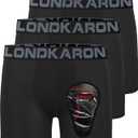 Londkaron 3-Pack Youth Boys Stretch Boxer Briefs w/Soft Protective Cup, Elite Boxer Jock for Baseball & Football (Small, Black)