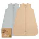 2-Pack Baby Sleep Sacks, Zipper Wearable Blanket - 0.5TOG Organic Cotton, Lightweight,Soft Cozy Infant Sleeping Sack 3-6 months,Easy to Wear Small Newborn Transition Swaddles Sleepsacks(Toasty, S)