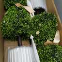 3FT Artificial Bunny Topiary Trees Set of 2, UV Resistant Faux Boxwood Rabbit Tree with Pot, Outdoor Indoor Easter Spring Porch Garden Decor