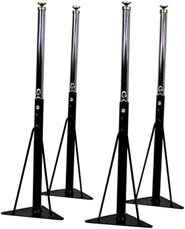 Factory Direct Partners REPLACEMENT Standard Swivel Glide Table Legs for FDP Activity Tables, Adjustable Height 19-30 inches, Includes Legs and Hardware ONLY (4-Pack) - Black, 11024-BK