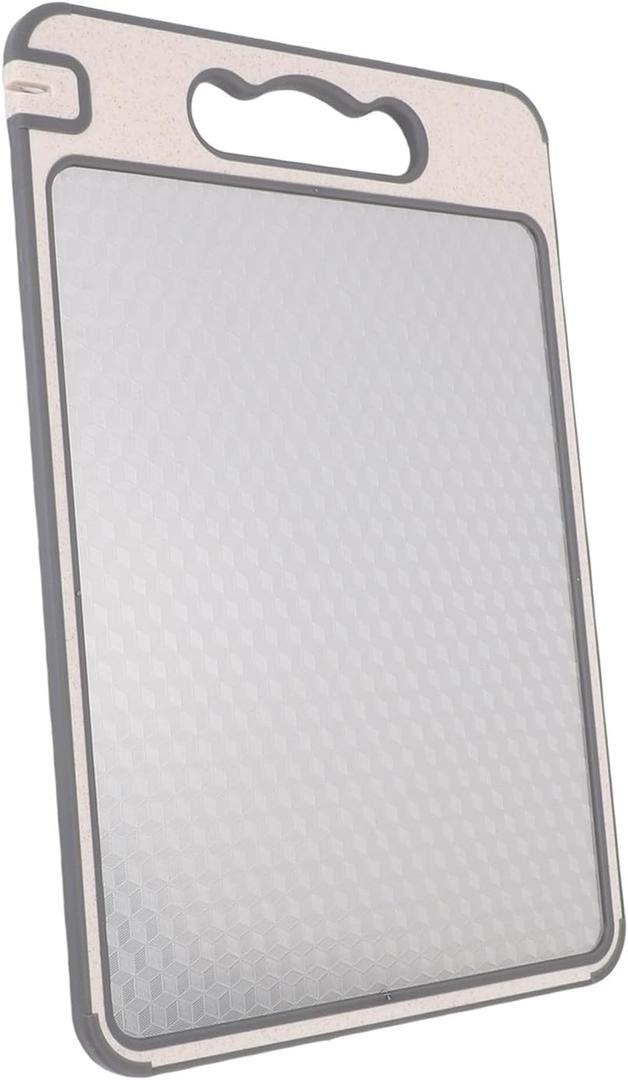 Generic Stainless Steel Cutting Board, Double Sided Metal Cutting Board Garlic Grinder for Vegetables (Plaid) (14.6"L x 10.2"W)