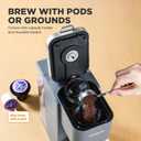 Tastyle Single Serve Coffee Maker, Iced and Hot Coffee Machine for K Cup & Grounds, Compact Design, 40oz Removable Water Reservoir, 6 to 24 Oz Brew Sizes, Fits 7.3" Travel Mug, Gray