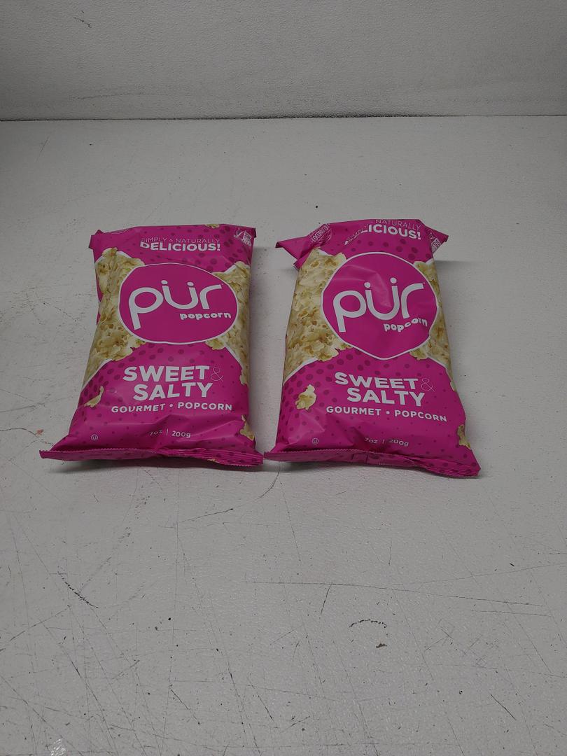 PUR Popcorn  Made with Coconut Oil  100% Whole Grain Healthy Snacks  Gluten Free  Nut & Peanut Free, Vegan & Non-GMO  Sweet & Salty and Sea Salt Flavored  Individual Bags (Pack of 2)
