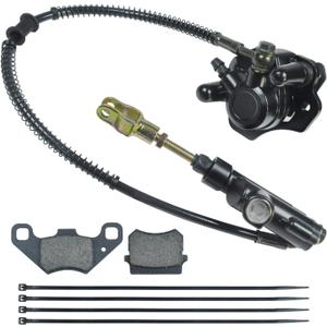 HOLATO Rear Disc Brake Master Cylinder Caliper Assembly with Brake Pads for 50cc 70cc 90cc 110cc 125cc Tao Tao 110 Coolster 3050HD 3050C Peace Motorsports Apache Four Wheeler Quad ATV Parts Heavy duty