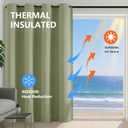 Simplebrand Sage Green Curtains for Bedroom Living Room 96 Inches Long 2 Panels Set, Room Darkening Thermal Insulated Curtains & Drapes, Solid Grommet Noise Reducing Window Treatment, W50 x L96 Inch