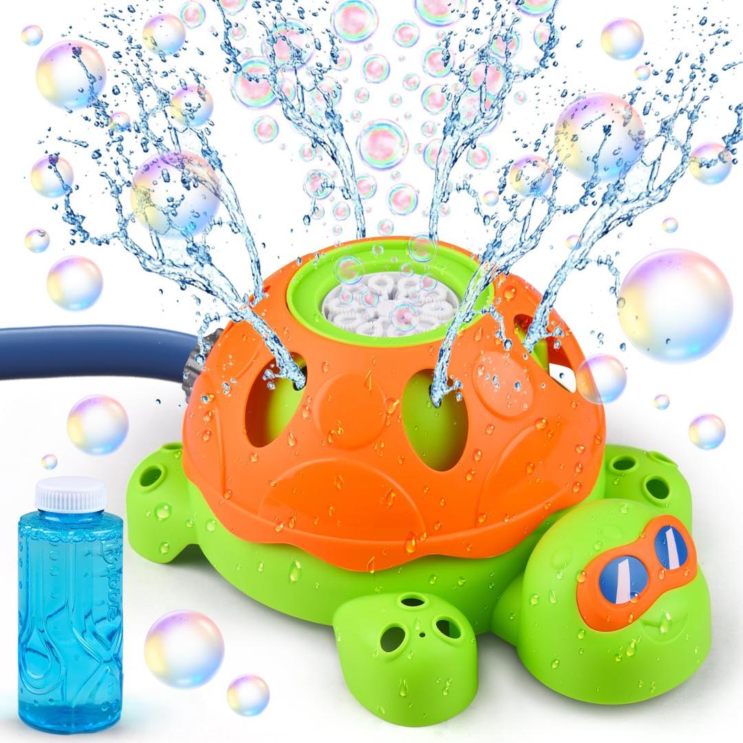 Splash Sprinkler & Bubble Machine for Kids, Outdoor Water Toys for Summer, Spinning Turtle Backyard Sprinklers with Bubbles, Attaches to Garden Hose Toddler Outdoor Toys Splash Sprinkler & Bubble Machine for Kids, Outdoor Water Toys for Summer, Spinning Turtle Backyard Sprinklers with Bubbles, Attaches to Garden Hose Toddler Outdoor Toys
