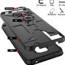 2 x Xiaomi Note 9 Pro Case, Note 9s/Note 9 Pro Max Case, with 3 Pcs Tempered Glass Screen Protector, Built-in Ring Kickstand and Magnetic Car Mount Shockproof Dropproof Defend Armor Rugged Cover - Black