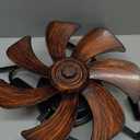 LEDIARY 20" Caged Ceiling Fans with Lights and Remote, Flush Mount Bladeless Ceiling Fan Low Profile, Small Farmhouse Industrial Enclosed Ceiling Fan with Light for Bedroom, Kitchen, Indoor (20 Inch Black)