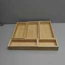 bamboo drawer organizer Setexpandable drawer dividers,wooden storage organizers,large trays for kitchen, bathroom,flatware,Tea Bag Organizer (1 X 5PCS Natural)
