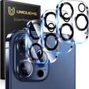 UniqueMe Compatible for 3 Pack iPhone 15 Pro/iPhone 15 Pro Max Camera Lens Protector, [Drop Protection] [Case Friendly] 9H Tempered Glass Camera Cover Screen [New Version] (Transparent)