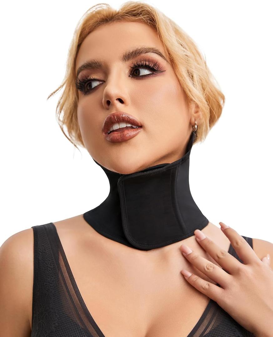 QOU Adjustable Soft Neck Brace for Sleeping, Cervical Collar Support for Neck - Comfortable Support for Stiffness, Side Sleeper, Pressure Relief (Large)