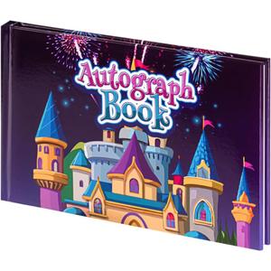 Autograph Book for Disney Theme Park or Cruise Vacation Essentials  Castle Hardcover Signature Book, Sewn Binding, Thick No Bleed Pages, Compact 5 x 8 Inch Size